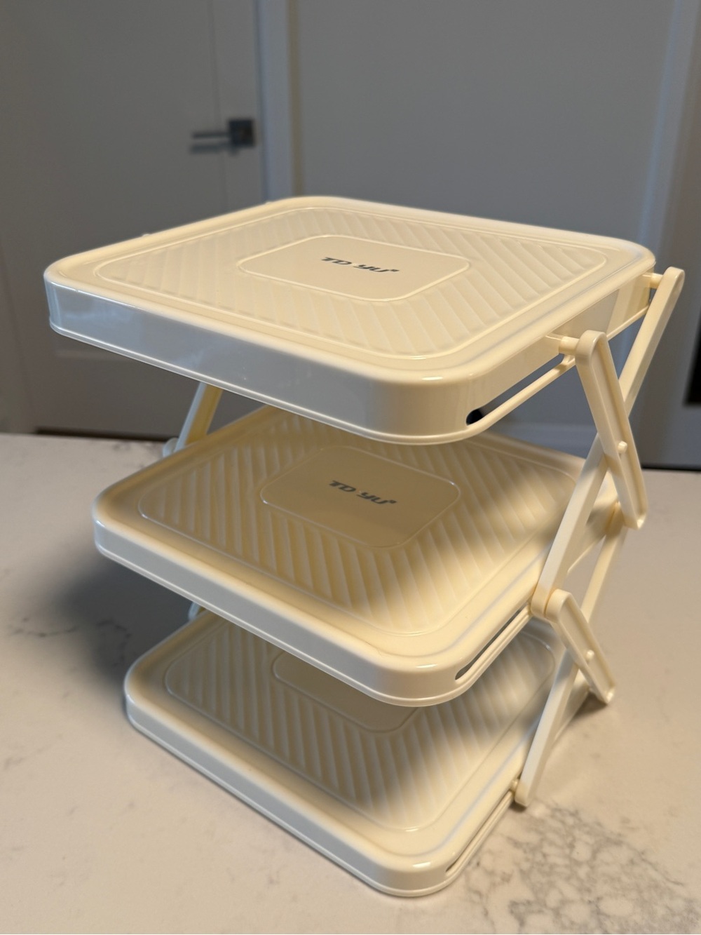 Stackable 3-Tier Kitchen Organizer - Cream